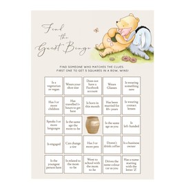 Winnie Baby Shower Games, Find The Guest Bingo, Baby Shower Game Cards, Set of 30, Winnie The Pooh Party Favors, Baby Shower Party Games Supplies & Activities, Baby Shower Decorations