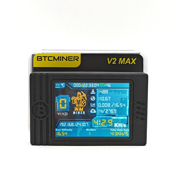NerdMiner V2 MAX Solo Miner 400KH/s, Crypto Bitcoin Miner Machine