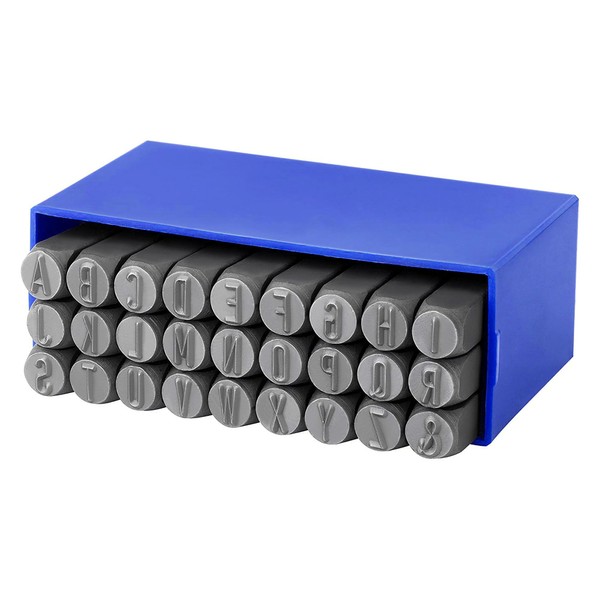 Letter Stamp Set, 25/64"(10mm) Spring Steels Stamping Kit, A-Z 27PCS