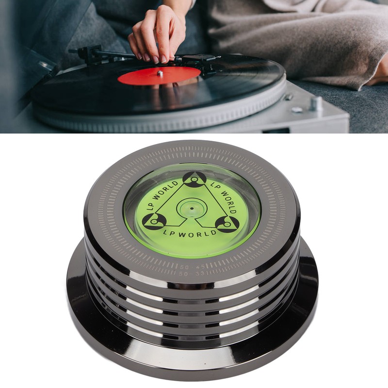 Record Weight Stablizer Aluminum Turntable Disc Clamp with Bubble Leveling