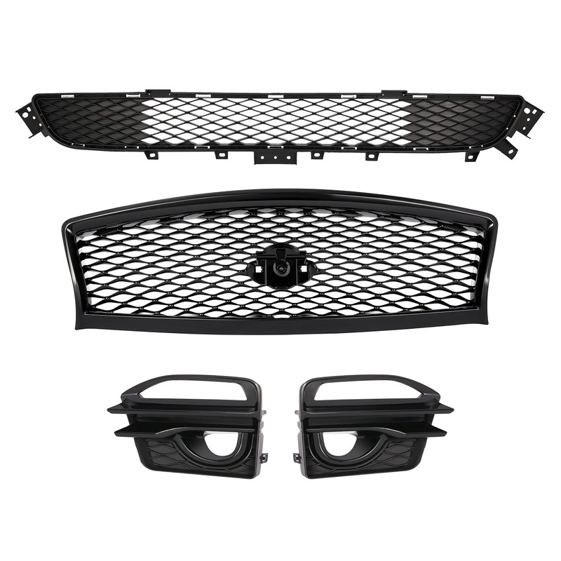 KARPAL Front Upper Lower Mesh Grille Fog Light Cover Set