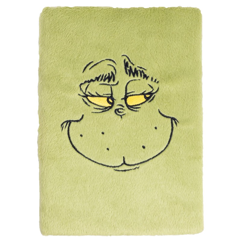 Fizz Creations The Grinch Fluffy Note Book. Festive Textured Notebook.
