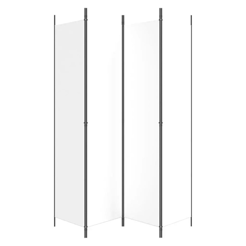 4-Panel White Fabric Room Divider 78.7"x86.6" Screen & Dividercolor: White