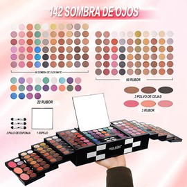 MISS ROSE Set de Maquillaje Todo en Uno, 148 Colores Paleta de Maquillaje, Kit Todo en Uno para Principiantes y Regalos (Adolescentes, Mujeres)