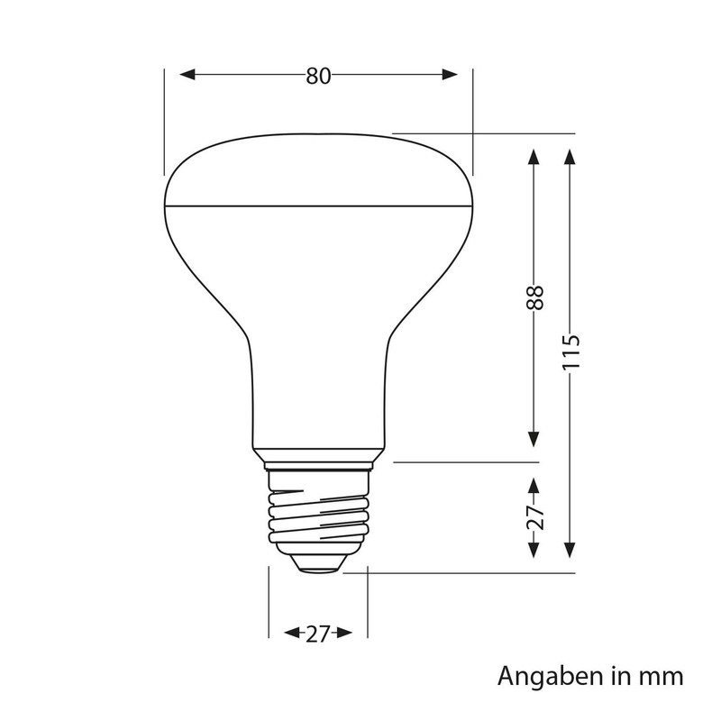 ledscom.de E27 LED bulb R80, warm white (2,700 K), 10W,