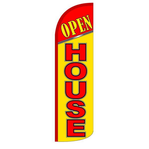 Open House Windless Stay-Open Swooper Feather Flag Banner Kit: 16'