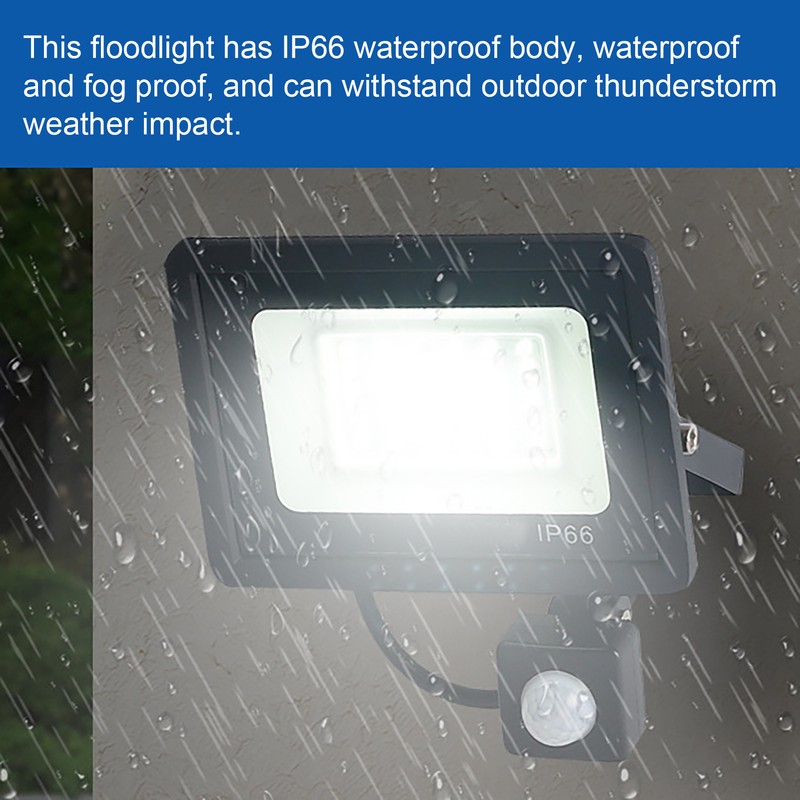 Human Sensor LED Flood Light 50W IP66 Waterproof 6000K Outdoor
