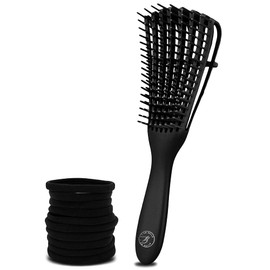IamBelle Detangle Hair Brush with hair accessories for women- Easy Pain free detangling for curly thick, wavy, Afro,hair - Wet/Dry detangling with 10pcs hair band