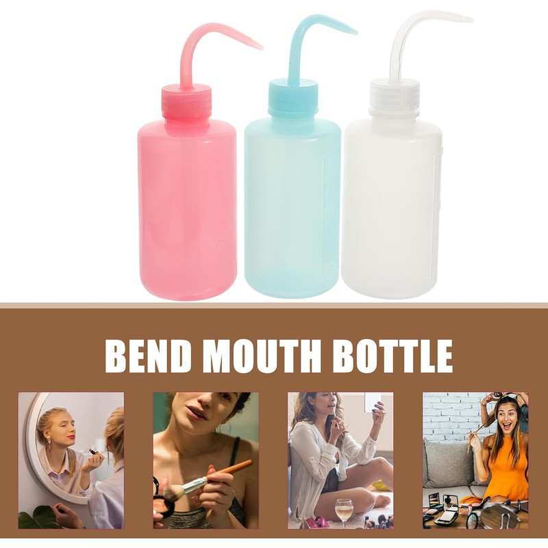 3 piezas Botella de Lavado para Pestañas Flexible y Resistente
