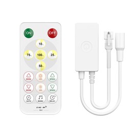 BTF-LIGHTING SP646E SPI Monochrome 2.4 GHz Blue-tooth LED Controller Compatible with FCOB SPI Plain LED Strip DC5V/DC12V/DC24V Works with 2.4G RF Remote/App Control Music Mode