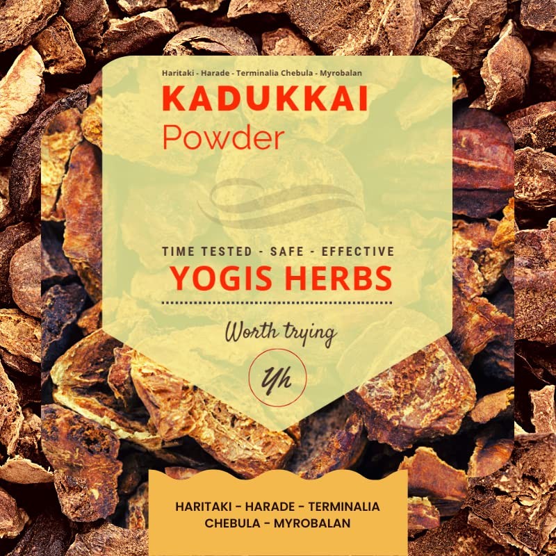 YOGIS HERBS Kadukkai Powder (Haritaki/Terminalia Chebula) – De-Seeded – 100%