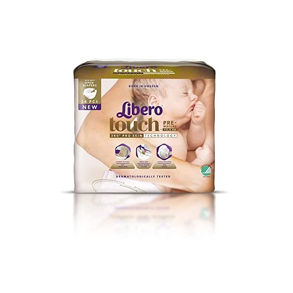Libero Touch Premature Baby Nappies - 0-2.5kg (6 Packs of 24)