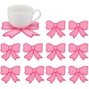 Sunnychicc Set of 10 Pink Bow Drink Coaster Absorbent Pink