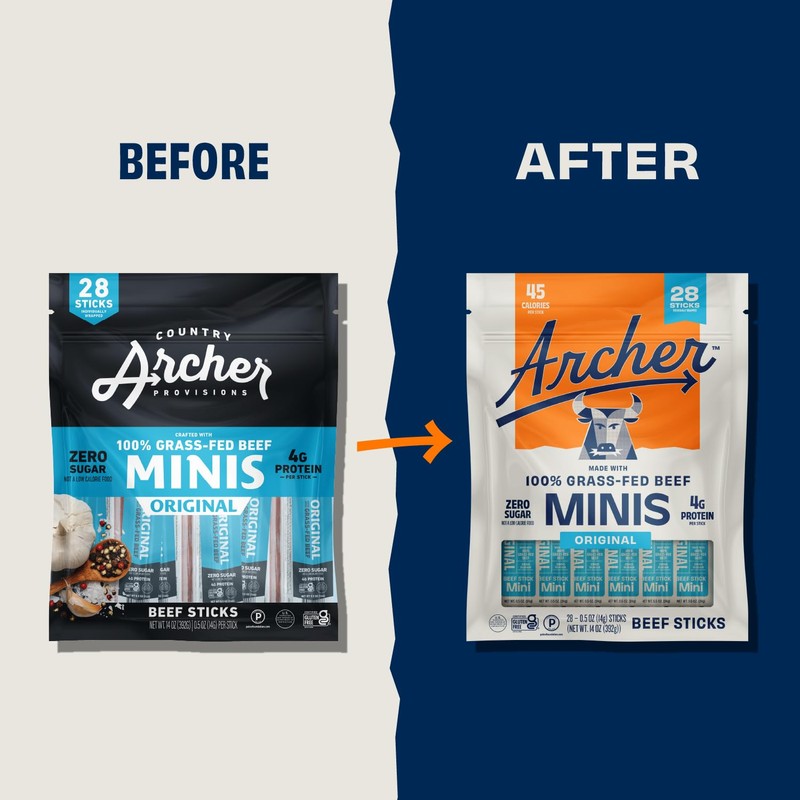 Country Archer Mini Beef Jerky Sticks - Grass Fed Beef
