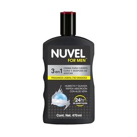 Nuvel For Men Crema Hidratante para Hombre con Aloe Vera y Vitamina E | Crema Facial y Corporal No Grasosa | Ideal para Cara, Cuerpo y Después de Afei