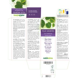 Silver Lime (Tilia tomentosa) Flowers and Bracts (Leaves) Alcohol-Free Mother Tincture Naturalma | Liquid Extract Drops 200 ml | Dietary Supplement | Vegan