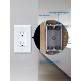 LEONLITE 22.5 Cubic Inch One Gang New Work Electrical Outlet Box, Ultra-deep Device Box, PVC Electrical Junction Box for Switch, GFCI, Step Light, ETL Listed, Gray, Pack of 6