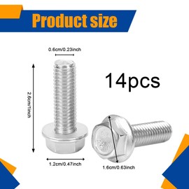 Tecledsn 14PCS Differential Cover Bolt Kit, M8 1.25 × 20mm Stainless Steel Rust-Proof Hexagonal Head Fastener, Carbon Steel Auto Bolt Kit, Car Accessories Bolts Rear End Cover Compatible with Chevy