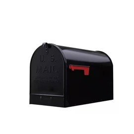 Plexon Jumbo Size Rural Mailbox, 3175 cu-in Capacity, Galvanized Steel, Powder-Coated, 15 in. H x 11.69 in. W x 24.82 in. L (Black, Extra Large)
