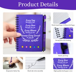 200 Pcs Bulk Fathers Day Christian Gifts Prayer Journal for Woman - 100 Set Religious Notepad with Christian Pen - Bible Notebook - Church Gifts for Inspirational, Bible Study, Devotions ( Elegant )