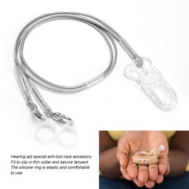 Hearing Aid Clip for Loss Prevention, Hearing Aid Anti-Lost Rope, Sound Amplifier Lanyard, Hearing Aid Lanyard, Anti-Lost Rope with Safety Clip for Seniors, Adults, Children