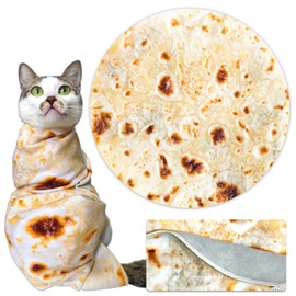 Cat Wrap for Cutting Nails, Tortilla Blanket Pet Supplies Cat Washing Bag, Burrito Blanket Cat Restraint for Nail Clipping, Multifunctional Pet Tool Gifts for Cat Lovers (S (within 6lbs), Tortilla)