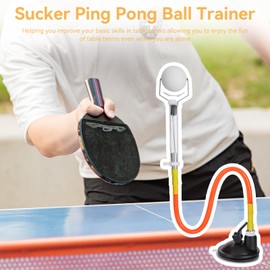 HERCHR Table Tennis Trainer, PVC Ping Pong Training Device Adjustable Table Tennis Trainer Sucker Training Ping Pong Balls Equipment for Table Tennis Traning
