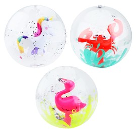 Pack of 3 Inflatable Water Balls 12 Inch Glitter Sequins Water Balls for Adults Children Pool Float Balls Water Toy for Outdoor Activities Beach Swimming Pool Summer Hawaiian Party