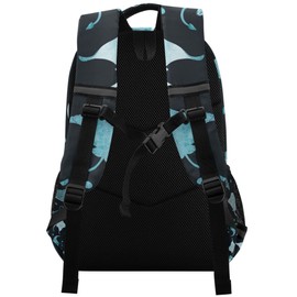 Glaphy Watercolor Stingray Fish Backpack Lightweight Travel School Backpack Laptop Notebook Tablet School Bag with Reflective Stripes