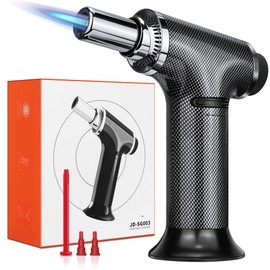 WANBRO Kitchen Torch Lighter, Windproof Adjustable Jet Flame Lighters with Safety Lock, Multi-purpose Butane Lighter Refillable for Cooking, BBQ, Baking, Crème Brûlée (NO Gas)