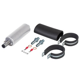 AIXXCUVQ 255LPH Inline Fuel Pump High Flow Pressure With Install Kit Fuel Pump Inline Fuel Pump Pump Replaces GSL392 400-939, Silver