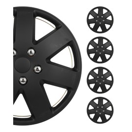 SCITOO 4pcs Set of 16-Inch Black Hubcaps can be Easily Installed on Car Truck SUV,Suitable for a Variety of Models,Beautiful and Rust-Proof