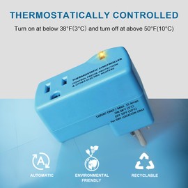 YeloDeer 1 PC Upgraded Thermostat Outlet for Greenhouse and Well House Heater YeloDeer, Auto On 38 F/Off 50 F for Heater Pond De-icers Farm RV