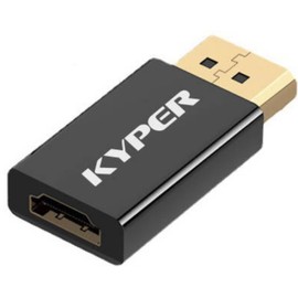 Kyper USKyper-584K 1 Pack Displayport to HDMI Adapter 4K 24K Gold Plated DP Male to HDMI Female Converter Uni-Directional Converter Compatible for Lenovo, HP, Dell & Most DP Out Devices (1, Black)