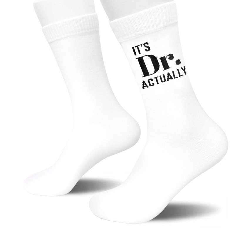 It’s Dr. Actually–Funny Novelty Socks Gifts for Doctors-Doctor Gifts for