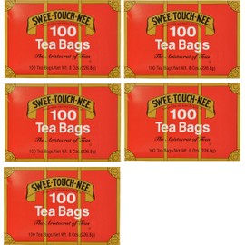 Swee-Touch-Nee Tea, Orange Pekoe and Pekoe Cut Black Tea, 100-Count Tea Bags (Pack of 5)