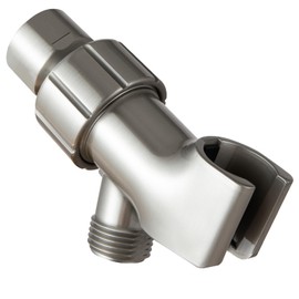OFFO Shower Head Holder with Solid Brass Ball for Handheld Shower Head, Brushed Nickel Adjustable Shower Arm Mount for Connecting Shower Arm and Shower Hose, 1/2 Inch IPS Female Inlet and Male Outlet