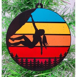 Rock Climbing Girl Climber Themed Christmas Ornament
