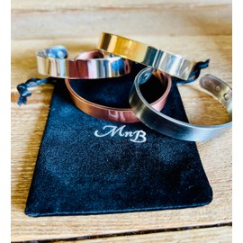 Mnb Magnetics Pure Copper Wide & Polished Plain Magnetic Bracelet for Men and Women - Extra Strong Magnets (Medium, Copper)