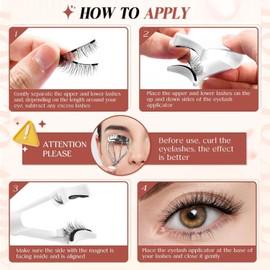 Magnetic Eyelashes，Eyelashes，Magnetic lashes- Natural Look - Reusable False Lashes with Applicator | No Glue or Eyeliner Needed | Soft & Comfortable Wear | Perfect for Glasses Users | Black