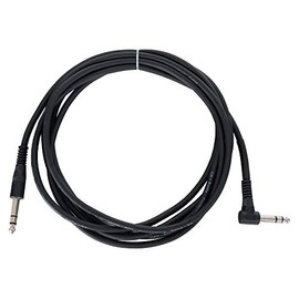 Pronomic INSTS-A-3 Stereo Jack Cable with Angled Plug - Plug: 6.3mm Stereo Jack ⇒ 6.3mm Stereo Jack - Length: 3 m - Includes Cable Velcro - Black
