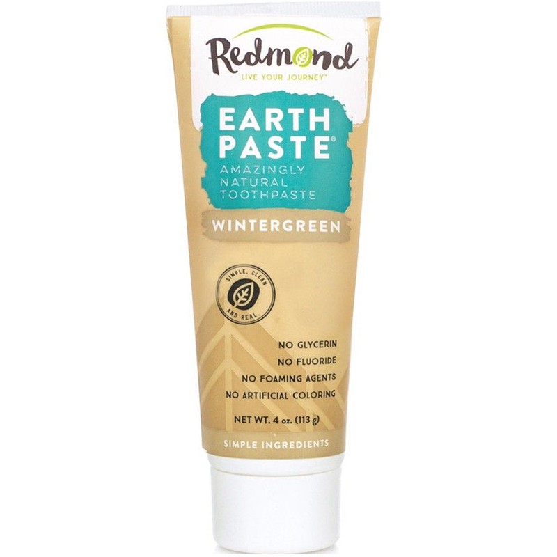 Redmond Earthpaste Toothpaste (No Foaming Agents), 113g, Wintergreen