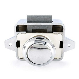 Push Button Catch Lock Cabinet Door, MACHSWON Door Lock with Push Button Lock Lock Button for Cupboard Drawer Caravan Motorhome (Chrome)