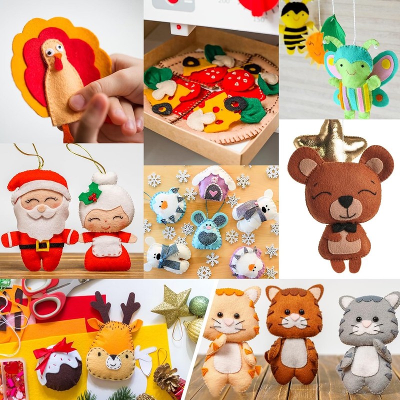 40 Assorted Colours Felt Fabric Sheets 8" x 12" 1mm