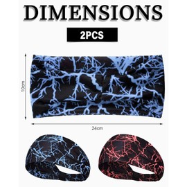 JEXOWIQ Sports Headband Men and Women, 2 Pieces, Headband Men's Sports, Hair Band Women - Wide Sweatband for Hiking, Cycling, Fitness, Jogging, Cycling, Crossfit and Yoga, Sweat-Wicking