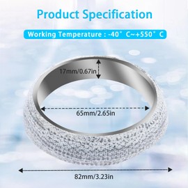 ID 65mm Car Exhaust Gasket, Professional Exhaust Flange Gasket Universal Graphite Exhaust Donut Gasket Replacement Car Accessories for Noise Reduction(65MM)