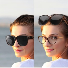 Myiaur Oversized Fit Over Sunglasses for Women, Trendy Wear Over Glasses, Polarized UV400 Protection Sunglasses for Driving Outdoors