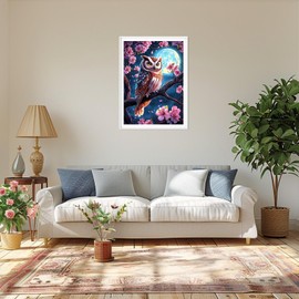 MAXBYE 5D Diamond Painting Art Kits for Adults, DlY Cute Owl Full Drill Diamond Art Gem Cross Stitch Easy Kits for Beginner, Animal Crystal Crafts Home Wall Decor Birthday Gift 30x40 cm