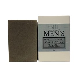 Seoul Naturals Men's Warm & Rustic Cracklin' Birch Soap Bar, k beauty, 4 oz