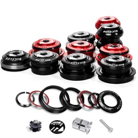 BUCKLOS 1-1/8 Bike Headset MTB Threadless 34 44 44-50.6 44-55 44-56 41.8-52mm, Straight Tapered Tube Mountain Bikes Road Bicycle Double Sealed Bearings Headsets, for Frame Fork Expander Plug Star Nut